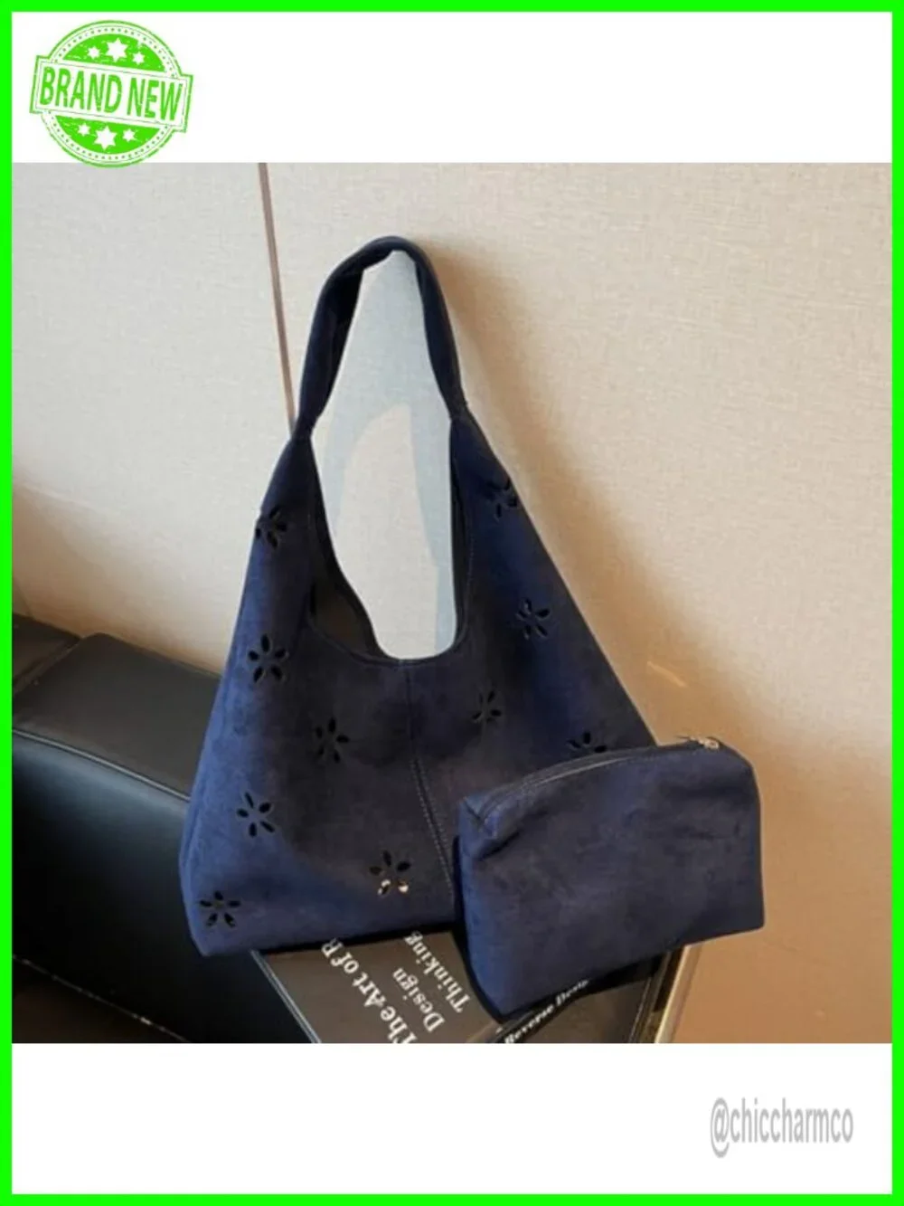 Faux Suede Hobo Bag Tote Slouchy Shoulder Handbag Vintage Fall Purse